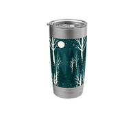 Moonlit Forest Woodland Night Nature Scenic Design Stainless Steel Insulated Tumbler