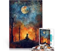 Moonlit Fox Dreams1000 Piece Jigsaw Puzzles for teenagers Family Game for and with Fully Interlocking Randomly Shaped Pieces 38x26cm