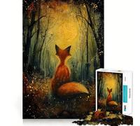 Moonlit Fox Magic Jigsaw Puzzles for Teenagers 1000 Brain Think Precise Cut Real Challenge Art Piece (38x26cm)