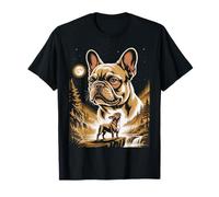 Moonlit French Bulldog Wilderness Landscape T-Shirt
