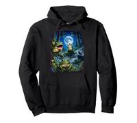 Moonlit Frog Chorus Mushroom Woods Firefly Night Art Pullover Hoodie