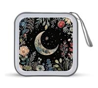 Moonlit Garden CD Case 40 Capacity Plastic DVD Storage Box Sleeves Zippered Wallet