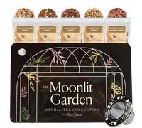 Moonlit Garden Collection Assorted Herbal Tea Gift Set - Hand-Crafted Loose Leaf Teas, Presentation Gift Box with Loose Leaf Steeper Included, Sleepytime Tea - 5 Unique and Flavorful Teas, 75+ Cups
