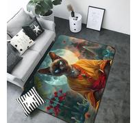 Moonlit Hairless Cat Monk Area Rug for Living Room Decor - Anti Slip Washable Throw Rug, 80x58 inches Indoor Carpet for Bedroom Living Room Decor