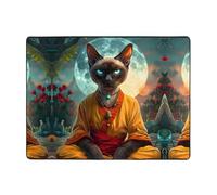 Moonlit Hairless Cat Monk Area Rugs for Living Room Decor - Soft Throw Washable Rugs for Bedroom, 63x48 Inch Indoor Carpet for Bedroom Living Room