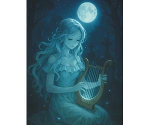 Moonlit Harp: A Midnight Melody Notebook: A lyrical music journal inspired by quiet nights, flowing notes, and soft emotions under the full moon