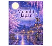 Moonlit Japan: A Peaceful Japanese Nightscape Coloring Book (Moonlit Japan Collection)