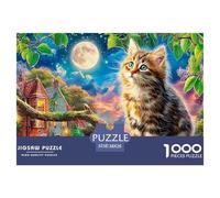 Moonlit KittenColossal Jigsaw Puzzles for Adults A Vast Collection of 1000 Advanced, Seemingly Impossible Challenging Puzzle Game Pieces - A Majestic Gift for Determined Adult And Young Adult Enthusi