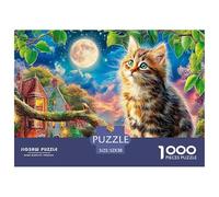 Moonlit KittenVibrant 1000-Piece Jigsaw Puzzles for Adults Showcasing Challenging Educational Games Perfect for Women And Men - These Vibrant Jigsaw Puzzles Are Tailored for Adults And Kids Age 12 Ye