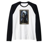 Moonlit Library The Reader Dragon Tarot Fantasy Raglan Baseball Tee