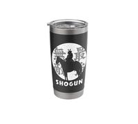 Moonlit Majesty: Japanese Black Invincible Samurai Warrior Stainless Steel Insulated Tumbler