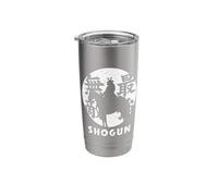 Moonlit Majesty: Japanese Black Invincible Samurai Warrior Stainless Steel Insulated Tumbler