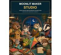Moonlit Maker Studio: 50 Bold and Easy Coloring Pages of Friendly Animal Artists, Handmade Projects, and Creative Nighttime Fun