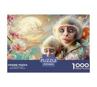 Moonlit Monkey Jigsaws 1000 Piece Puzzle Impossible Suitable for Decompression And Wall Decor Educational Games for Adults And Kids 38x26cm/1000pcs