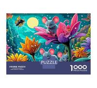 Moonlit Mouse 1000pc Mouse Blooms Heavy-duty Cardboard Jigsaw Puzzle for Brain Teaser Lovers Team Building Holiday Pastime 38x26cm/1000pcs