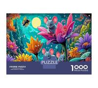 Moonlit Mouse Jigsaw Puzzle Mouse 1000 Pieces Extra-thick Cardboard Classic for Adults Kids Hard Difficult 52x38cm/1000pcs