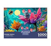 Moonlit Mouse Thousand Piece Two Mice Tropical Floral Scenecardboard Jigsaw Puzzle Birthday Gift Thick Pieces No Burrs Home Decor Wall Decor Mindfulness 38x26cm/1000pcs