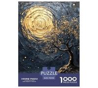 Moonlit Night And Golden Tree Jigsaw Puzzles Puzzle for Adults Kids. 1000 Pieces Great Gifts Challenge Toy Educational Games Home Decoration for Adults& Kids Age 14 Years Up 70x50cm/1000pcs