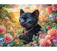 Moonlit Night Black Cat 300 Piece Complete Premium Jigsaw Puzzle Dreamy Scenic Fauna Collectors Mind Relaxation Educational Decorative Puzzle Gifts for Adults Premium Cardboard 300 PCS