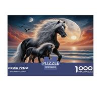 Moonlit Night Jigsaw Puzzles Puzzle for Adults Kids. 1000 Piece Horse Impossible Challenge Toy Home Decoration for Gifts 38x26cm/1000pcs
