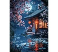 Moonlit Night Scenery 500 Piece Jigsaw Puzzles for Adults, Fun jigsaw puzzles 500 pieces, Challenging Puzzle Perfect for Game Nights, Finished Puzzle Size is 52x38cm