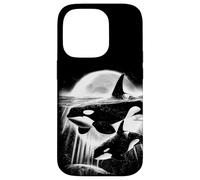 Moonlit Orcas - Pacific Northwest Ocean Whale-Watching Case for iPhone 14 Pro