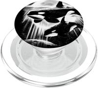 Moonlit Orcas - Pacific Northwest Ocean Whale-Watching PopSockets PopGrip for MagSafe