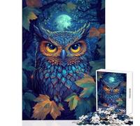 Moonlit Owl's Gaze Jigsaw Puzzles 1000 Piece for Adults Enhance Focus for Better Performance Quiet Soothing Playtime Fun (38x26cm)