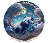 Moonlit Panda Dreamy Clouds 1000 Piece Jigsaw Puzzle Jigsaw Puzzle for Adults Night Scene 1000pcs (67.5x67.5cm)