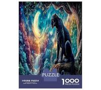 Moonlit Panther 1000 Piece Panther Cosmos Jigsaw Puzzles for Puzzles 1000 Pieces Jigsaw for Adults Challenging Puzzle Games Jigsaw Puzzles for Adults Gifts 52x38cm/1000pcs