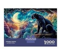 Moonlit Panther 1000pc Black Panther Cardboard Puzzle for Gift Recipients Home Leisure Educational Enlightenment Value for Money 52x38cm/1000pcs