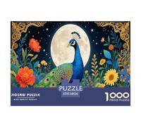 Moonlit Peacock | Exotic Animal Jigsaw Puzzle 1000 Pieces, Fun & Challenging Educational Game, Relaxing Toy for Adults & Kids, Exquisite Home Art Decor | Gift 38x26cm/1000pcs