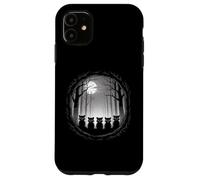 Moonlit Raccoon Pack Forest Silhouette Night Scene Case for iPhone 11