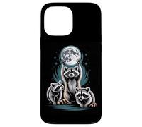 Moonlit Raccoons Under Full Moon Night Sky Scene Case for iPhone 13 Pro Max