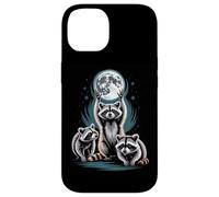 Moonlit Raccoons Under Full Moon Night Sky Scene Case for iPhone 14