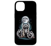Moonlit Raccoons Under Full Moon Night Sky Scene Case for iPhone 14 Plus