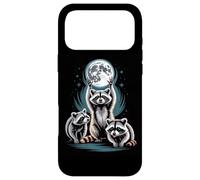 Moonlit Raccoons Under Full Moon Night Sky Scene Case for iPhone 17 Pro Max