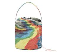 Moonlit Rainbow Path Crochet Bag Small Crochet Bag with Holes Travel Bag for Crochet Carrier Crochet Organizers