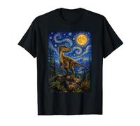 Moonlit Raptor Prehistoric Predator Van Gogh Starry Night Value Graphic T-Shirt