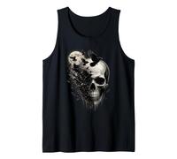 Moonlit Raven Skull Dark Fantasy Art Tank Top