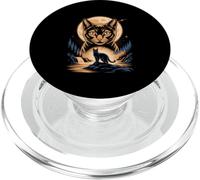 Moonlit River Cat Russian Blue Cosmic Forest PopSockets PopGrip for MagSafe