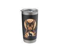 Moonlit River Cat Russian Blue Cosmic Forest Stainless Steel Insulated Tumbler