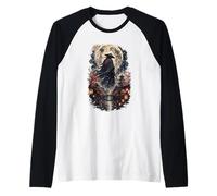 Moonlit Ronin Wanderer Japanese Samurai Cherry Blossom Japan Raglan Baseball Tee