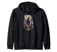 Moonlit Ronin Wanderer Japanese Samurai Cherry Blossom Japan Zip Hoodie