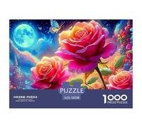 Moonlit RosesProdigious 1000-Piece Jigsaw Puzzles for Adults Consisting of 1000 Seemingly Insurmountable Challenging Puzzle Educational Pieces - Forged As A Legacy Gift Jigsaw Puzzles for Adults And