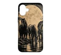 Moonlit Running Horses Western Country Farm Case for iPhone 16 Plus