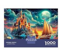 Moonlit Sail Puzzle 1000 Piece Two Moons Jigsaw Puzzles Impossible Puzzle Colourful, Brainteasing 100% Recycled Cardboard for Adults Teens 70x50cm/1000pcs