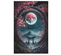 Moonlit Sakura Serenity Wooden Jigsaw Puzzles for Adults 1000 Piece Puzzle for Kids & Teens, Fun Educational Games for Family Game Night （78×53cm）