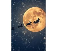 Moonlit Santa Dreams - Christmas Girls Journal: 6x9 Hardcover • 80 Lined Pages • Cute Holiday Notebook with Magical Night Sky, Santa Sleigh & Falling Snow • Matt Finish Gift for Girls