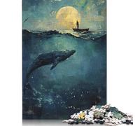 Moonlit Sea Journey Puzzle for Teenagers 500 Pieces Puzzle Brain Teaser Puzzles For Adults 500pcs (52x38cm)